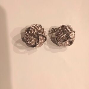Silver Knot Costume Jewelry Earrings
